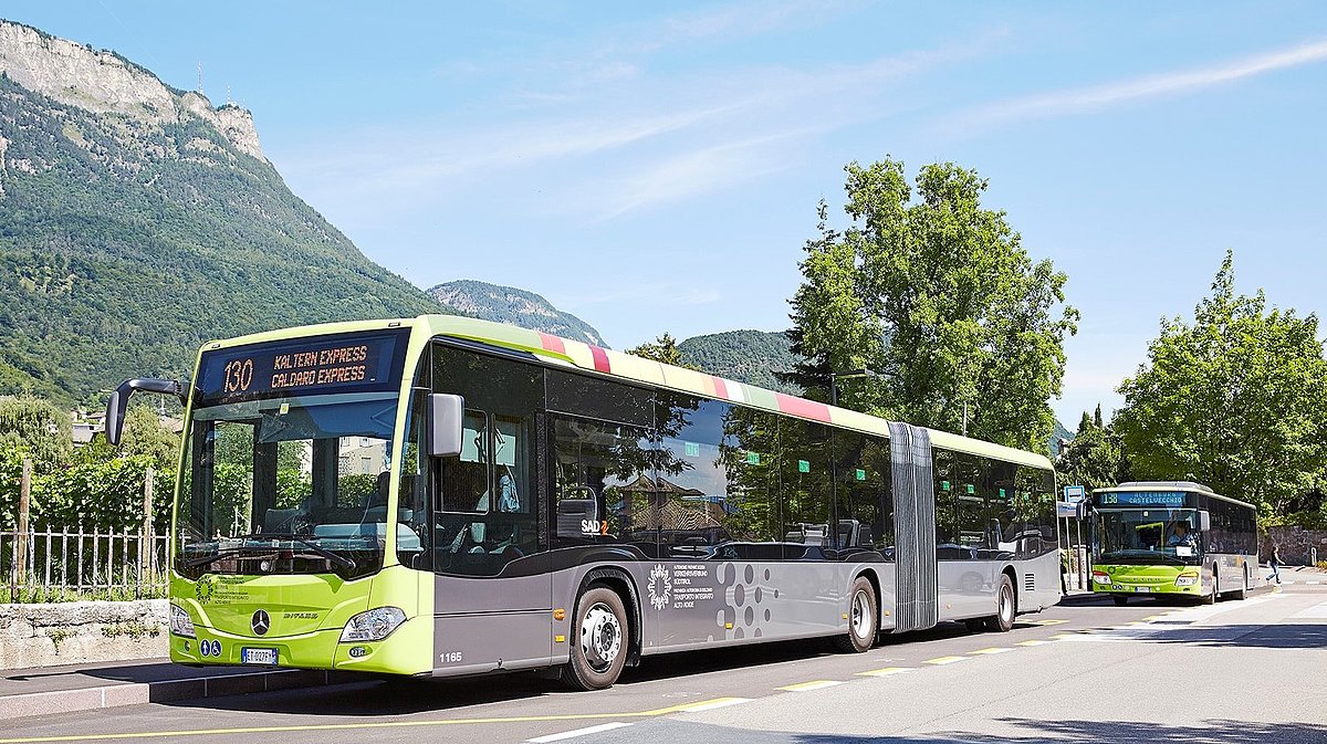 Two buses in Caldaro / Kaltern