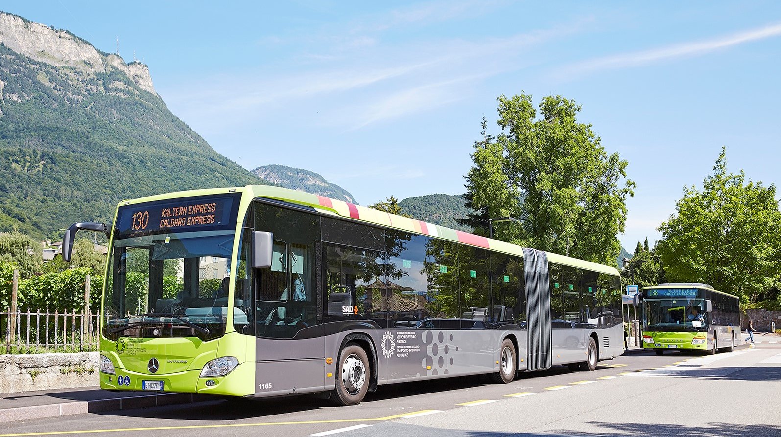 Two buses in Caldaro / Kaltern